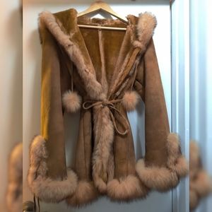 Shearling Fox Fur Coat S